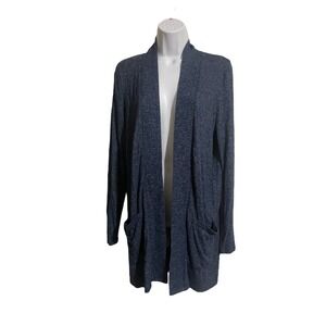 J.Crew Open Front Cardigan Sweater Knit‎ Pockets Blue Heathered Small